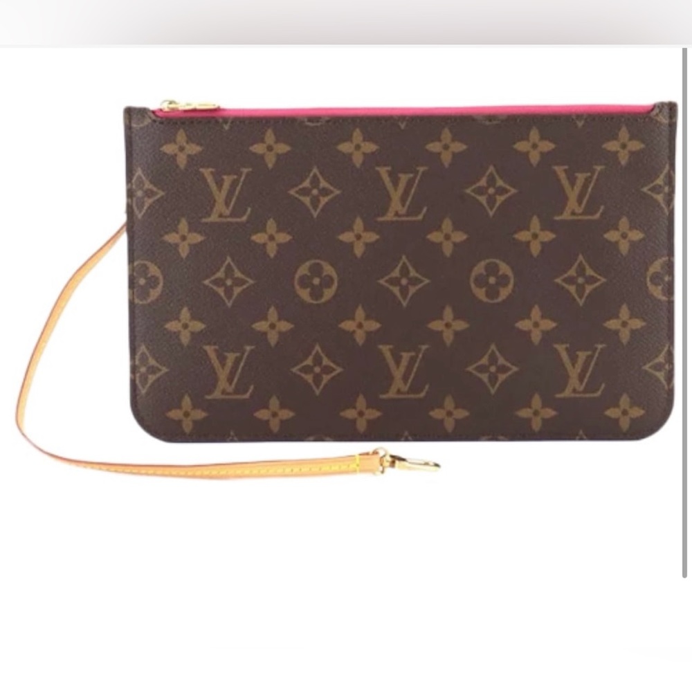 Authentic Preloved Louis Vuitton Neverfull leather clutch bag